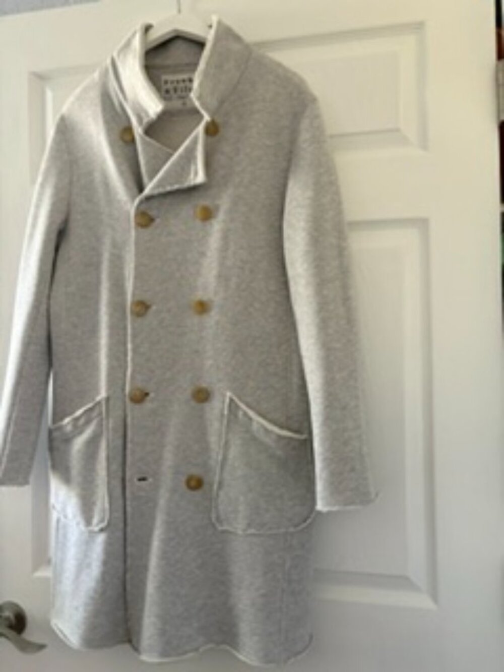 Frank & Eileen Belfast Tipperary Trench Gray Melange, Triple Fleece, S, EUC - Picture 2 of 4